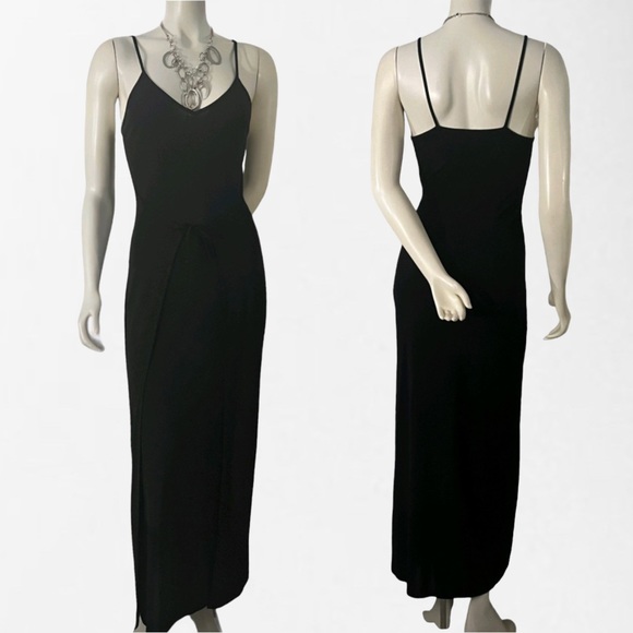 KOOKAI | WOMEN’S BLACK SPAGHETTI STRAPS V-NECK MAXI DRESS | Size 1 - Picture 1 of 17